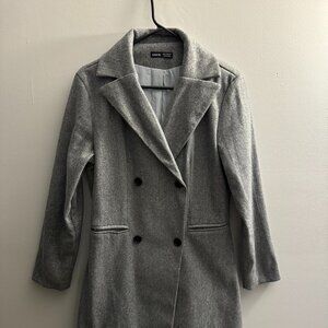 Shein Women's Lapel Neck Double Breasted Overcoat